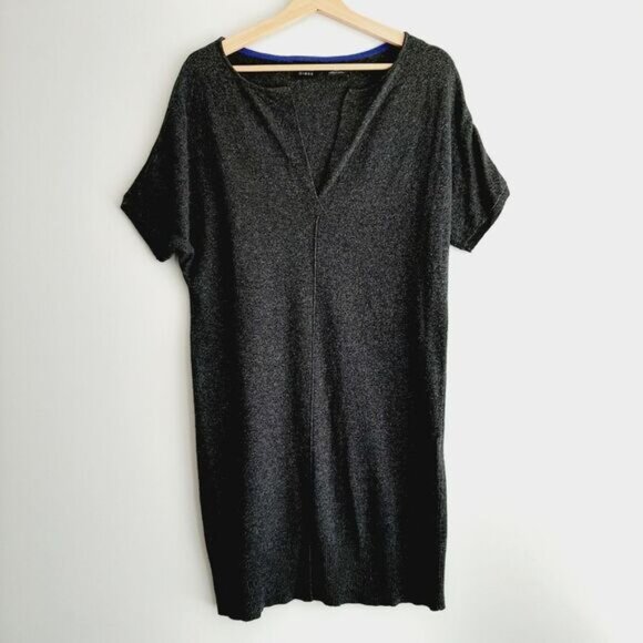 PRESS DRESS Fine Knit Soft & Comfy Sweater Tunic / Mini Dress Gray Sz S - Picture 12 of 12